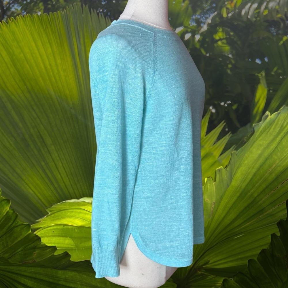 J. Crew Linen Blend Crewneck M Womens Pullover Mint Heather Crew Neck Old Money‎